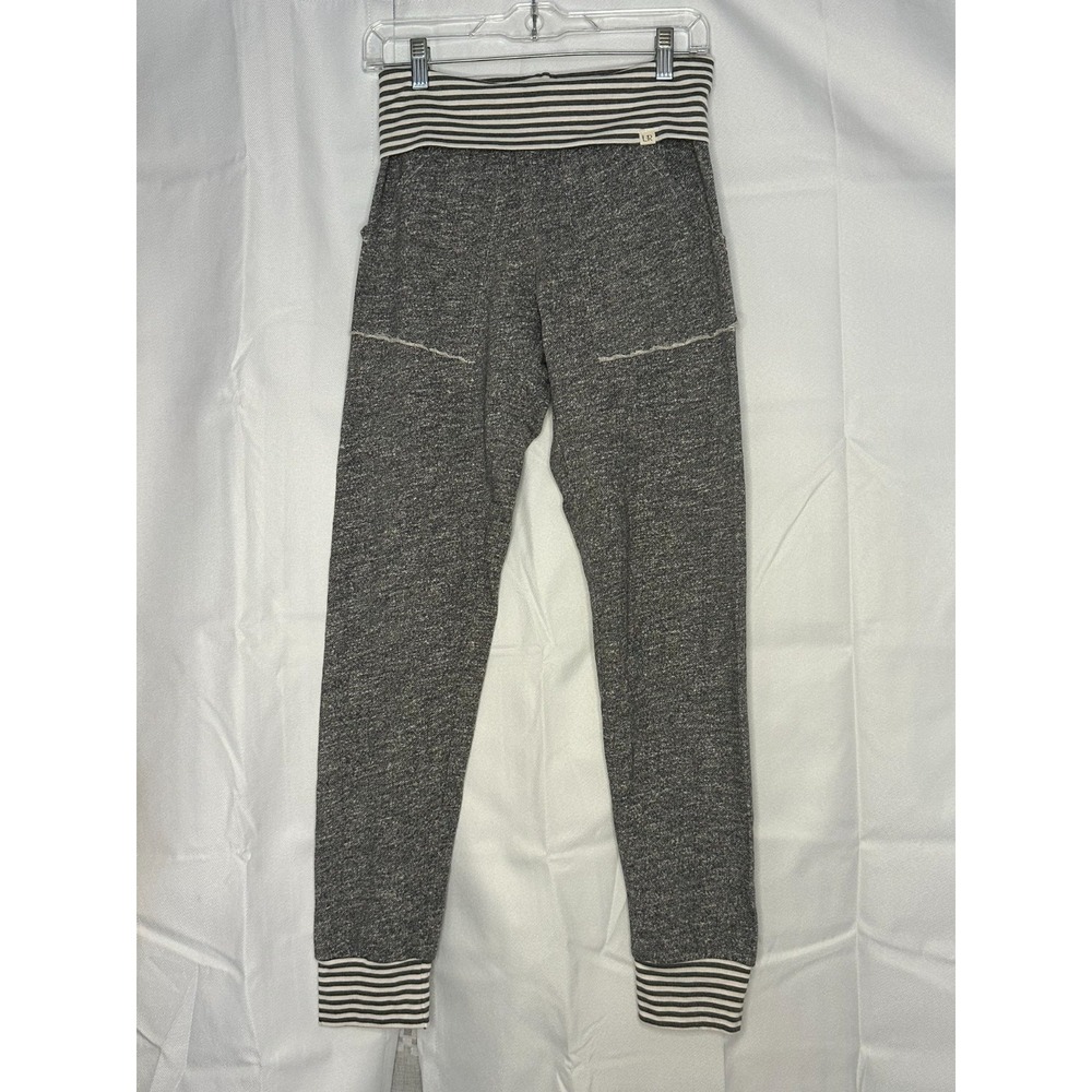 Lulu + Roo Gray Foldover Yoga Pants Striped Waist Cuffed Leg Women's M